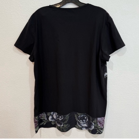 Lululemon Black Floral Pixel Garden Party Short Sleeve Snapshot Tee Size 12 - Picture 2 of 4